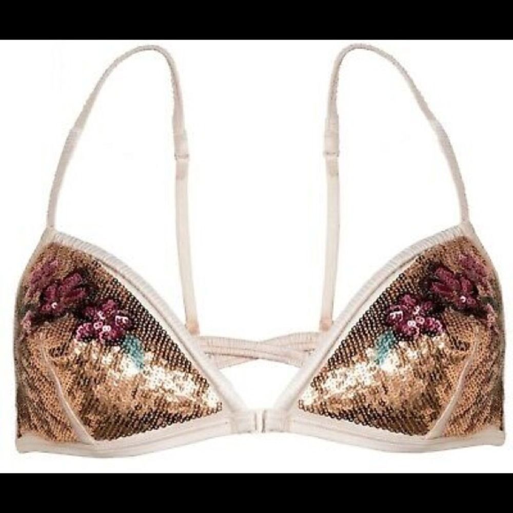Victorias Secret bling sequins triangle bralette bra